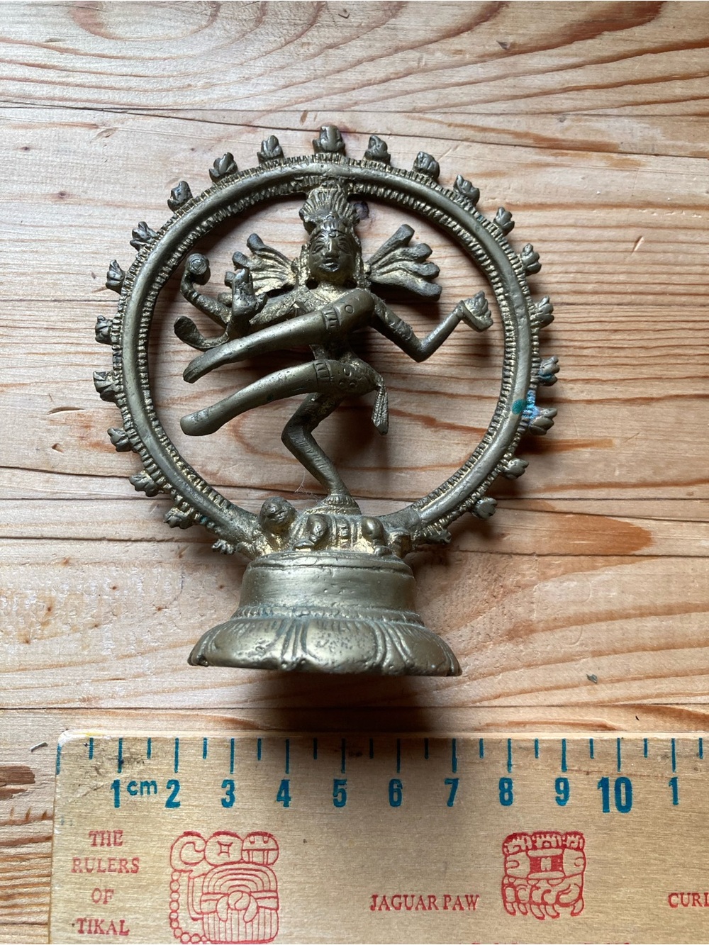 Brass Nataraja Shiva Statue - Antique Gold Tone